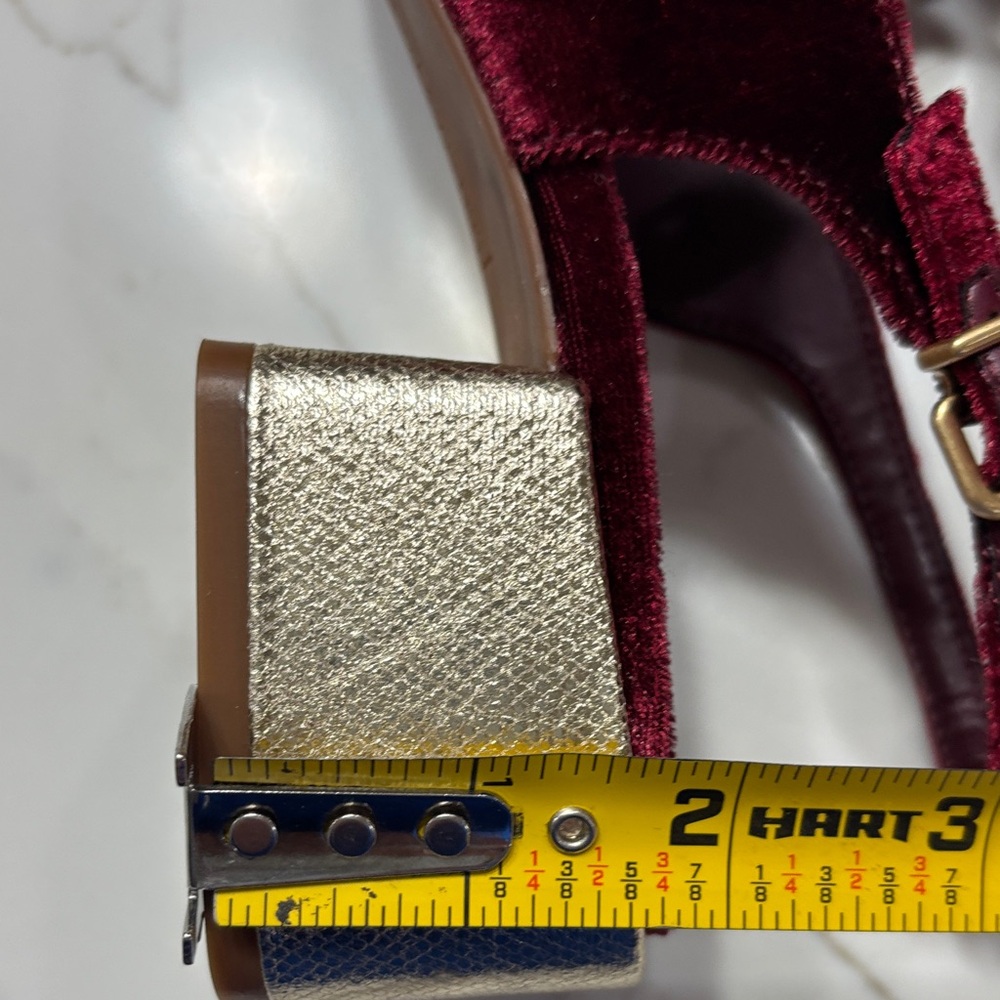 Chelsea & Violet Burgundy Velvet Heels - Picture 7 of 10